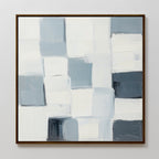 Whispered Geometry – blue abstract canvas wall art print by Aspire Prints