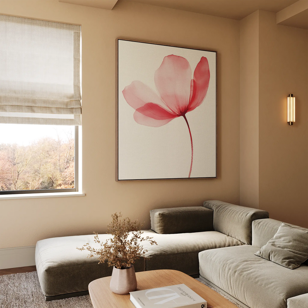 Whisper of Petals – blush pink botanical canvas wall art print by Aspire Prints