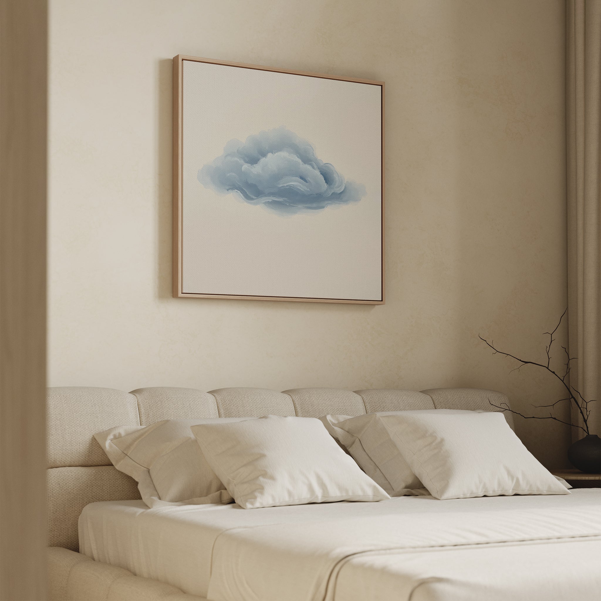 Whisper of the Sky – neutral-toned cloud canvas wall art print by Aspire Prints