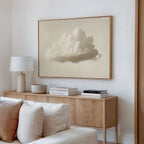 Whisper of the Drifting Sky – beige and white cloud canvas wall art print by Aspire Prints