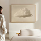 Whisper of the Drifting Sky – beige and white cloud canvas wall art print by Aspire Prints