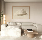 Whisper of the Drifting Sky – beige and white cloud canvas wall art print by Aspire Prints