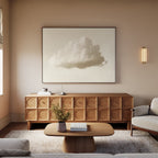 Whisper of the Drifting Sky – beige and white cloud canvas wall art print by Aspire Prints