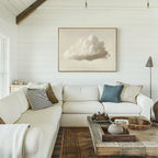 Whisper of the Drifting Sky – beige and white cloud canvas wall art print by Aspire Prints
