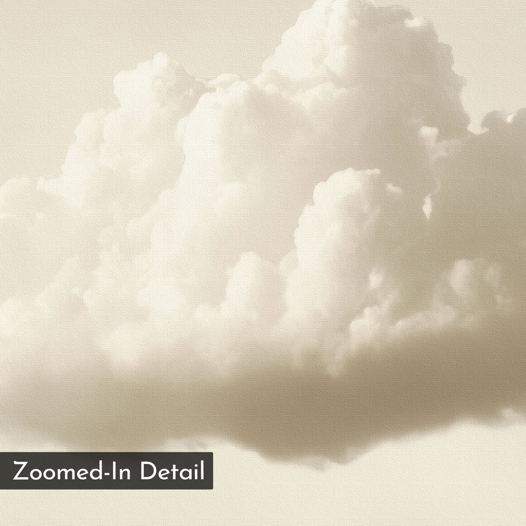 Whisper of the Drifting Sky – beige and white cloud canvas wall art print by Aspire Prints