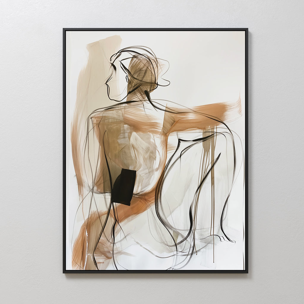 Whispered Stillness – earthy brown abstract canvas wall art print by Aspire Prints