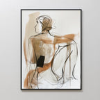 Whispered Stillness – earthy brown abstract canvas wall art print by Aspire Prints