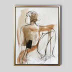 Whispered Stillness – earthy brown abstract canvas wall art print by Aspire Prints