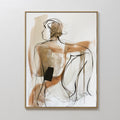 Whispered Stillness – earthy brown abstract canvas wall art print by Aspire Prints