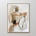 Whispered Stillness – earthy brown abstract canvas wall art print by Aspire Prints