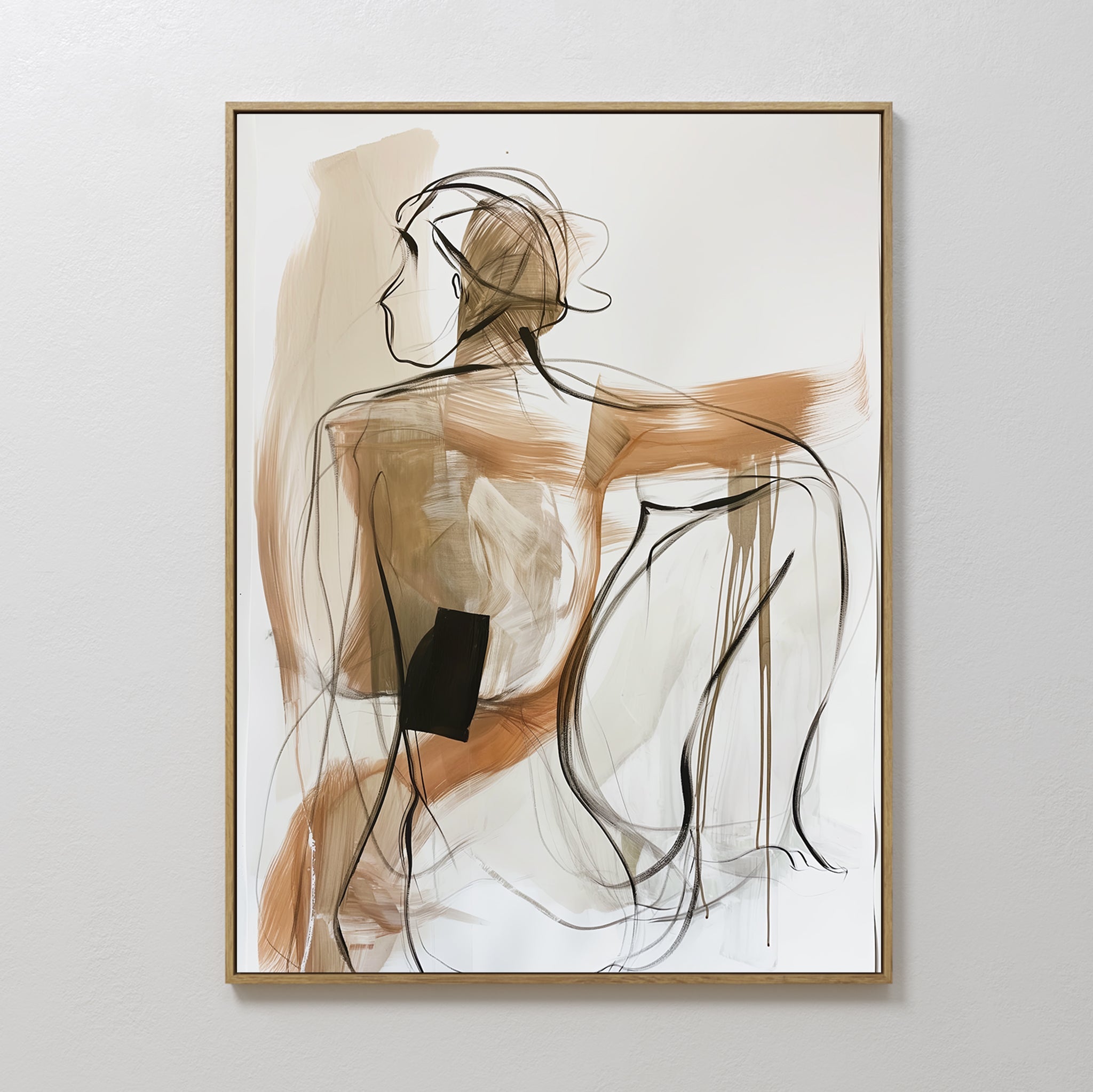 Whispered Stillness – earthy brown abstract canvas wall art print by Aspire Prints