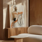 Whispered Stillness – earthy brown abstract canvas wall art print by Aspire Prints