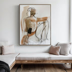 Whispered Stillness – earthy brown abstract canvas wall art print by Aspire Prints