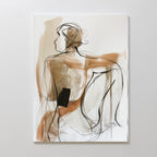 Whispered Stillness – earthy brown abstract canvas wall art print by Aspire Prints