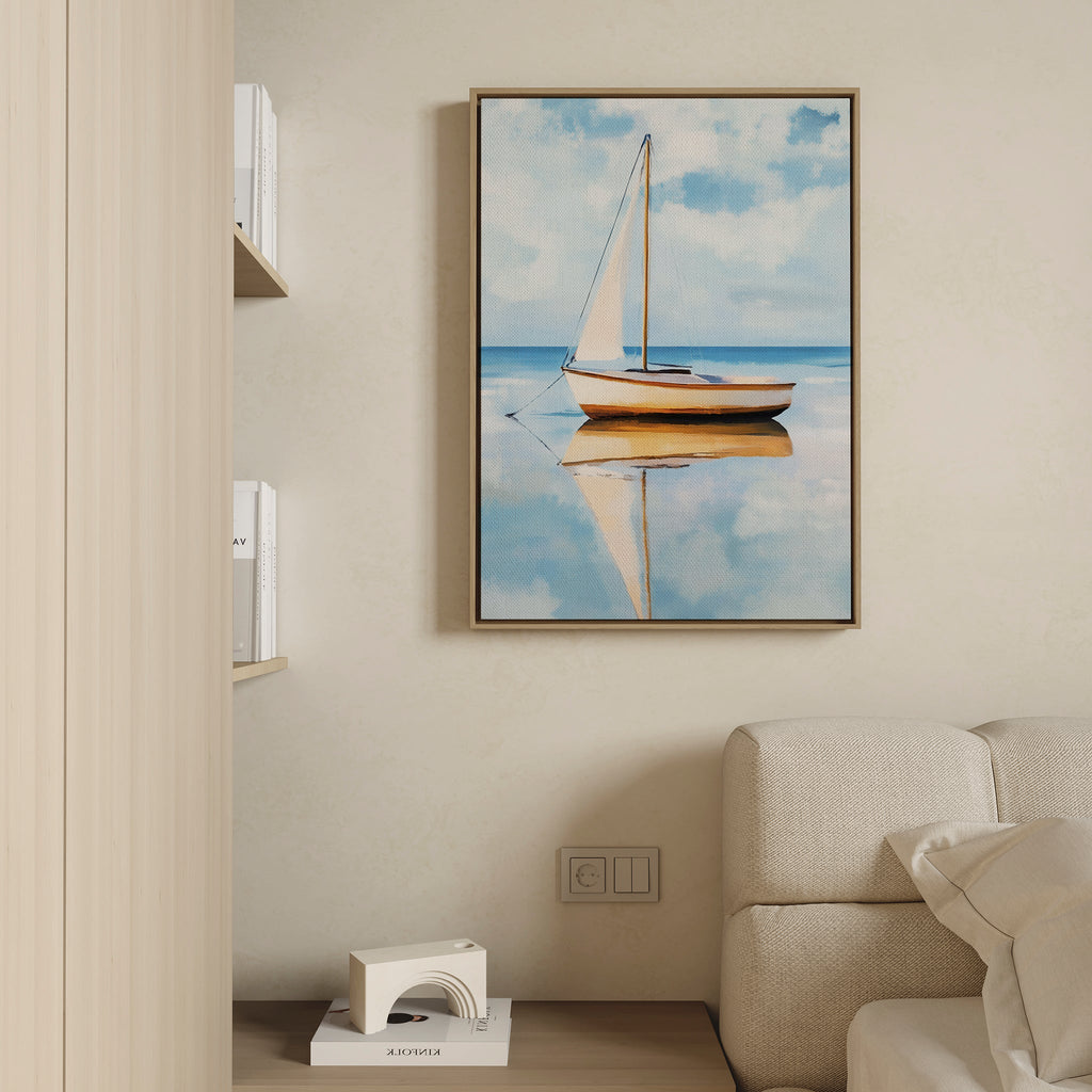 Whispers Across the Tide – neutral-toned vintage canvas wall art print by Aspire Prints