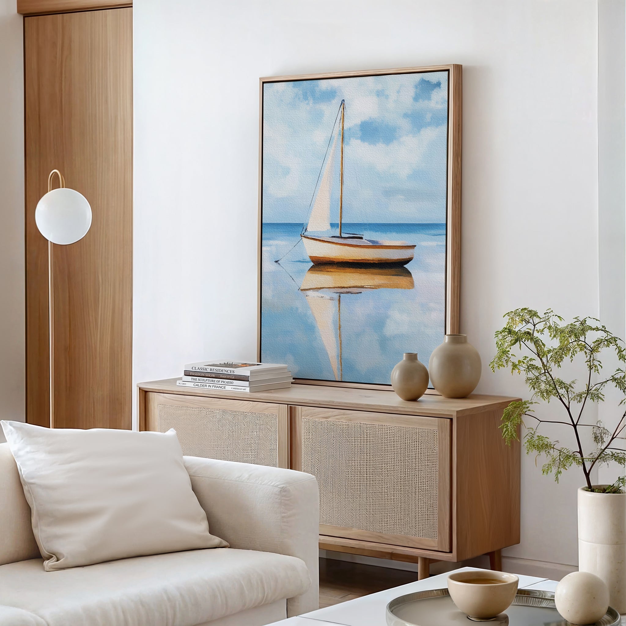 Whispers Across the Tide – neutral-toned vintage canvas wall art print by Aspire Prints