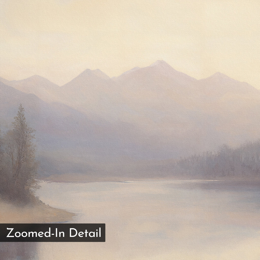 Whispers in the Mist – beige and white vintage canvas wall art print by Aspire Prints