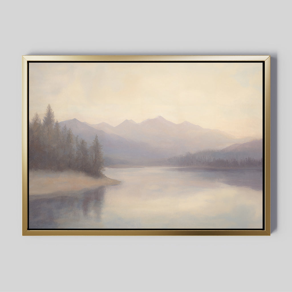 Whispers in the Mist – beige and white vintage canvas wall art print by Aspire Prints