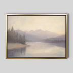 Whispers in the Mist – beige and white vintage canvas wall art print by Aspire Prints