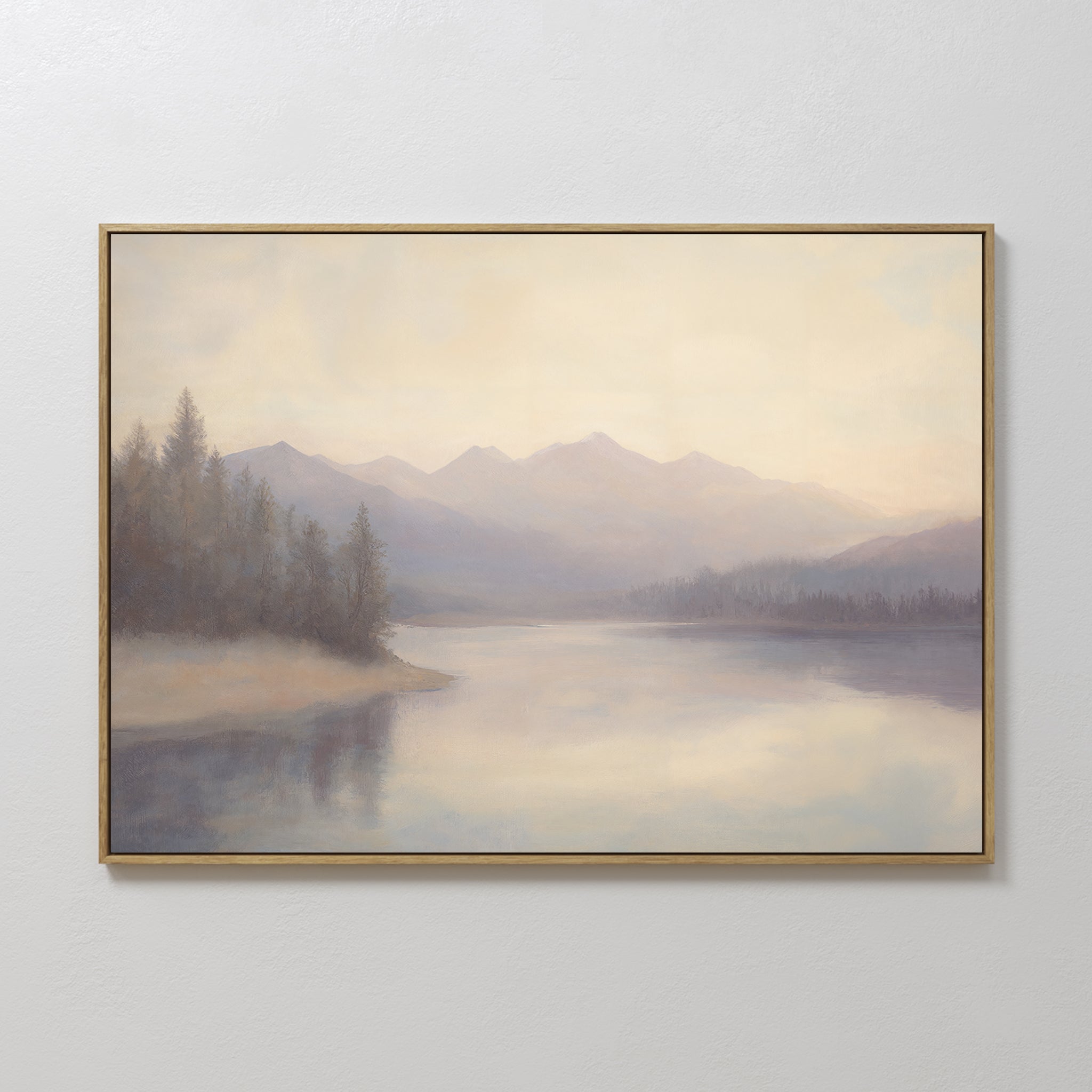 Whispers in the Mist – beige and white vintage canvas wall art print by Aspire Prints
