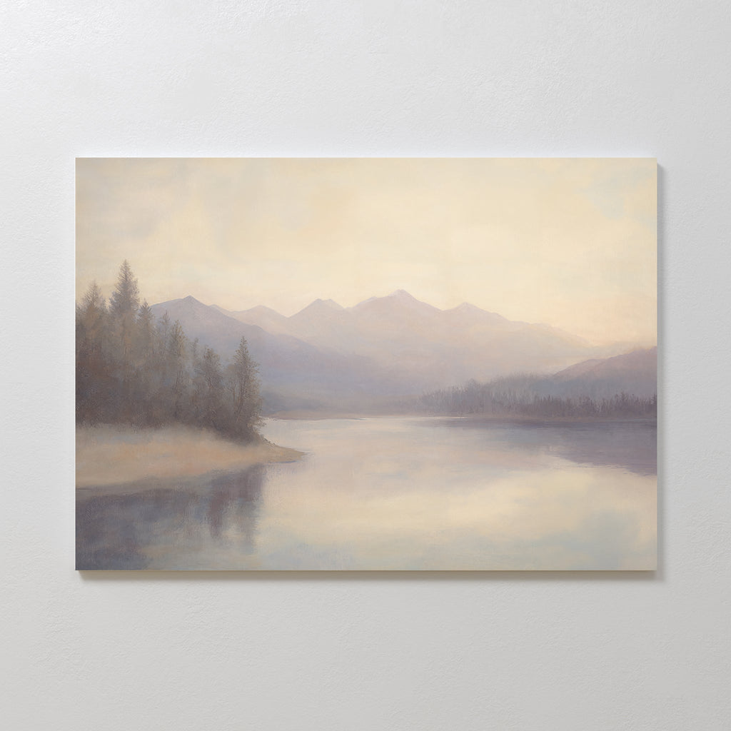 Whispers in the Mist – beige and white vintage canvas wall art print by Aspire Prints
