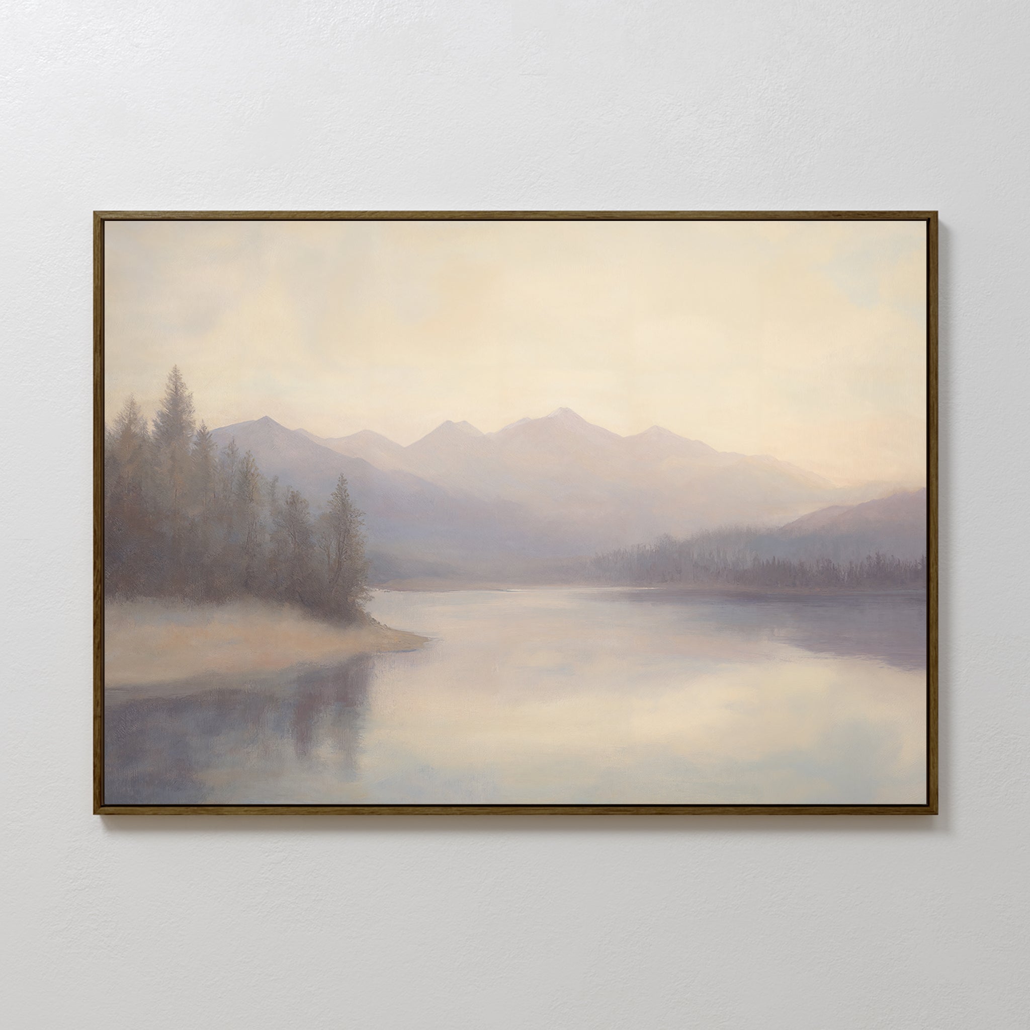 Whispers in the Mist – beige and white vintage canvas wall art print by Aspire Prints