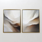 Whispers in Motion – Set of 2 Canvas Prints set of 2 – earthy brown abstract canvas wall art by Aspire Prints
