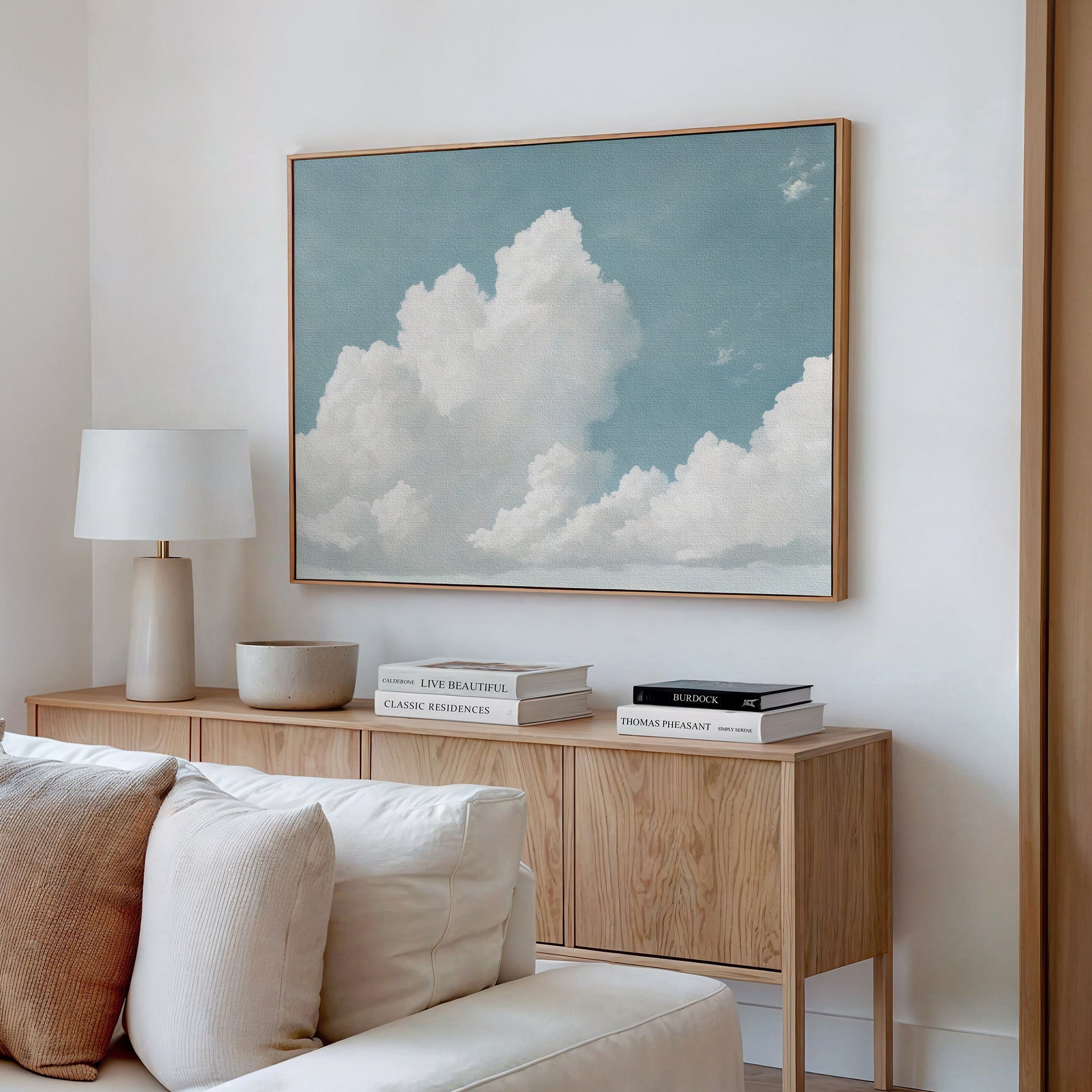 Whispers of the Open Sky – blue cloud canvas wall art print by Aspire Prints