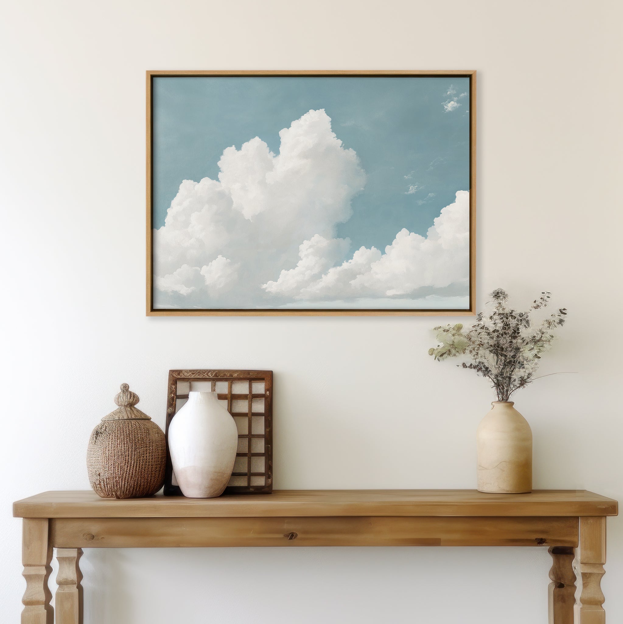 Whispers of the Open Sky – blue cloud canvas wall art print by Aspire Prints