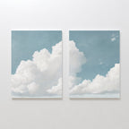 Where the Clouds Wander – Set of 2 Canvas Prints set of 2 – neutral-toned cloud canvas wall art by Aspire Prints