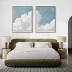 Where the Clouds Wander – Set of 2 Canvas Prints set of 2 – neutral-toned cloud canvas wall art by Aspire Prints