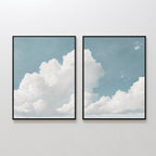 Where the Clouds Wander – Set of 2 Canvas Prints set of 2 – neutral-toned cloud canvas wall art by Aspire Prints