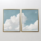 Where the Clouds Wander – Set of 2 Canvas Prints set of 2 – neutral-toned cloud canvas wall art by Aspire Prints