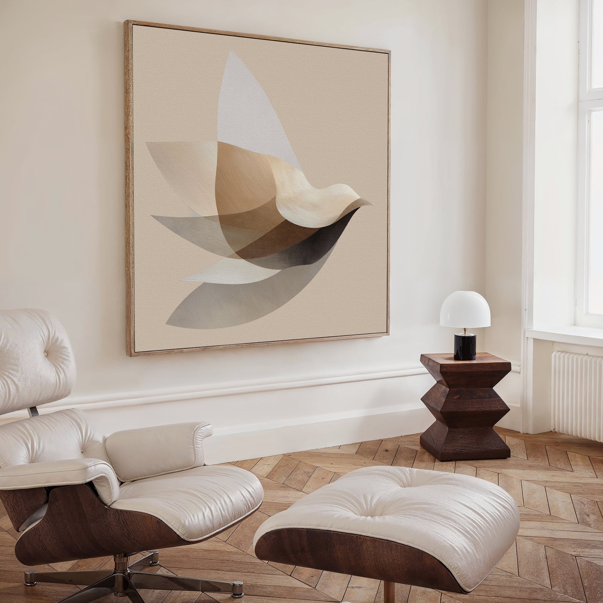 Whispers in Flight – neutral-toned vintage canvas wall art print by Aspire Prints