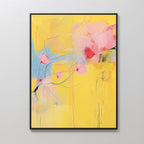 Petals in Daydream – golden yellow botanical canvas wall art print by Aspire Prints