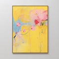Petals in Daydream – golden yellow botanical canvas wall art print by Aspire Prints