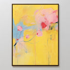 Petals in Daydream – golden yellow botanical canvas wall art print by Aspire Prints