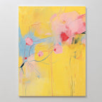 Petals in Daydream – golden yellow botanical canvas wall art print by Aspire Prints