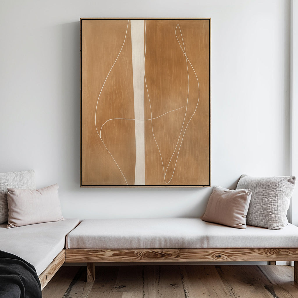Whispers of Caramel – earthy brown abstract canvas wall art print by Aspire Prints
