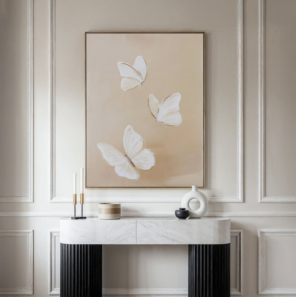 Whispers in Ivory – neutral-toned wildlife canvas wall art print by Aspire Prints