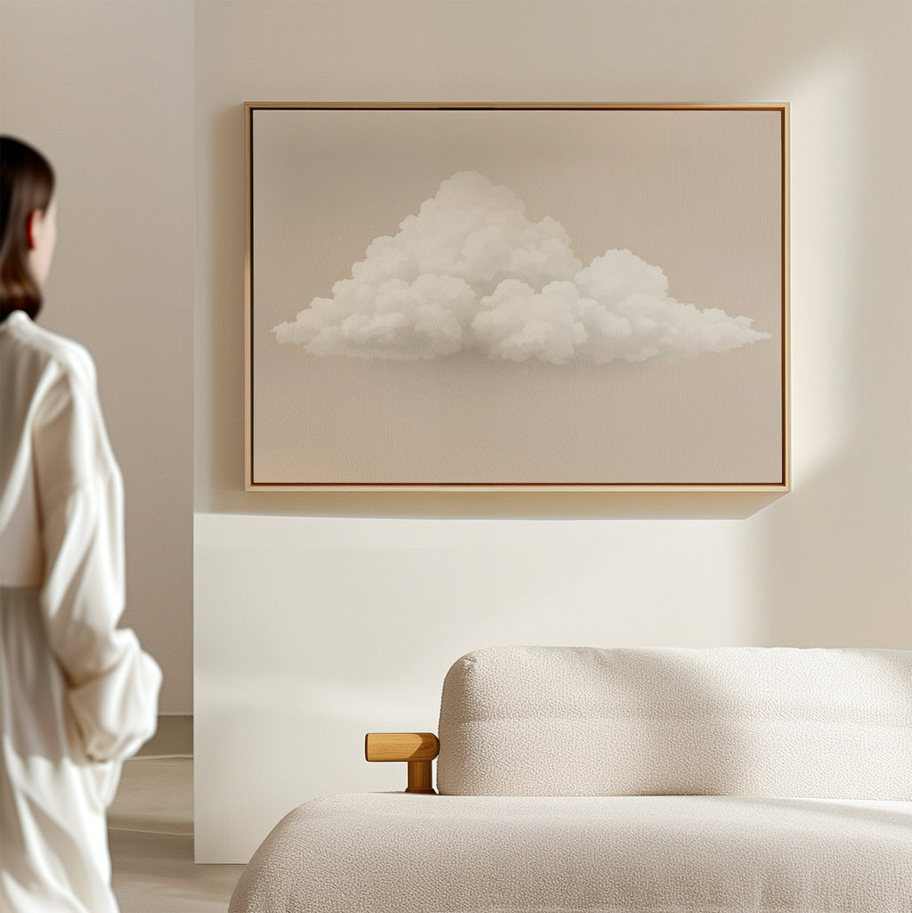 Whisper of the Wandering Cloud Canvas Print – neutral-toned cloud canvas wall art print by Aspire Prints