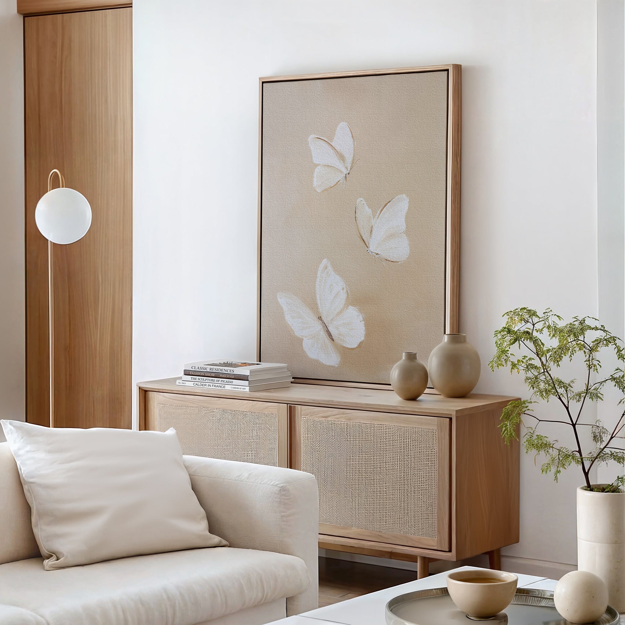 Whispers in Ivory – neutral-toned wildlife canvas wall art print by Aspire Prints
