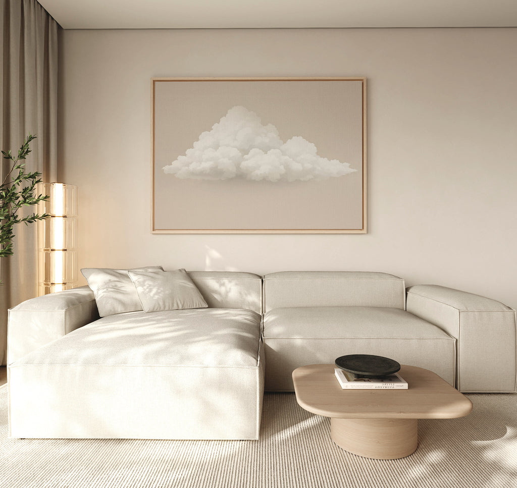 Whisper of the Wandering Cloud Canvas Print – neutral-toned cloud canvas wall art print by Aspire Prints