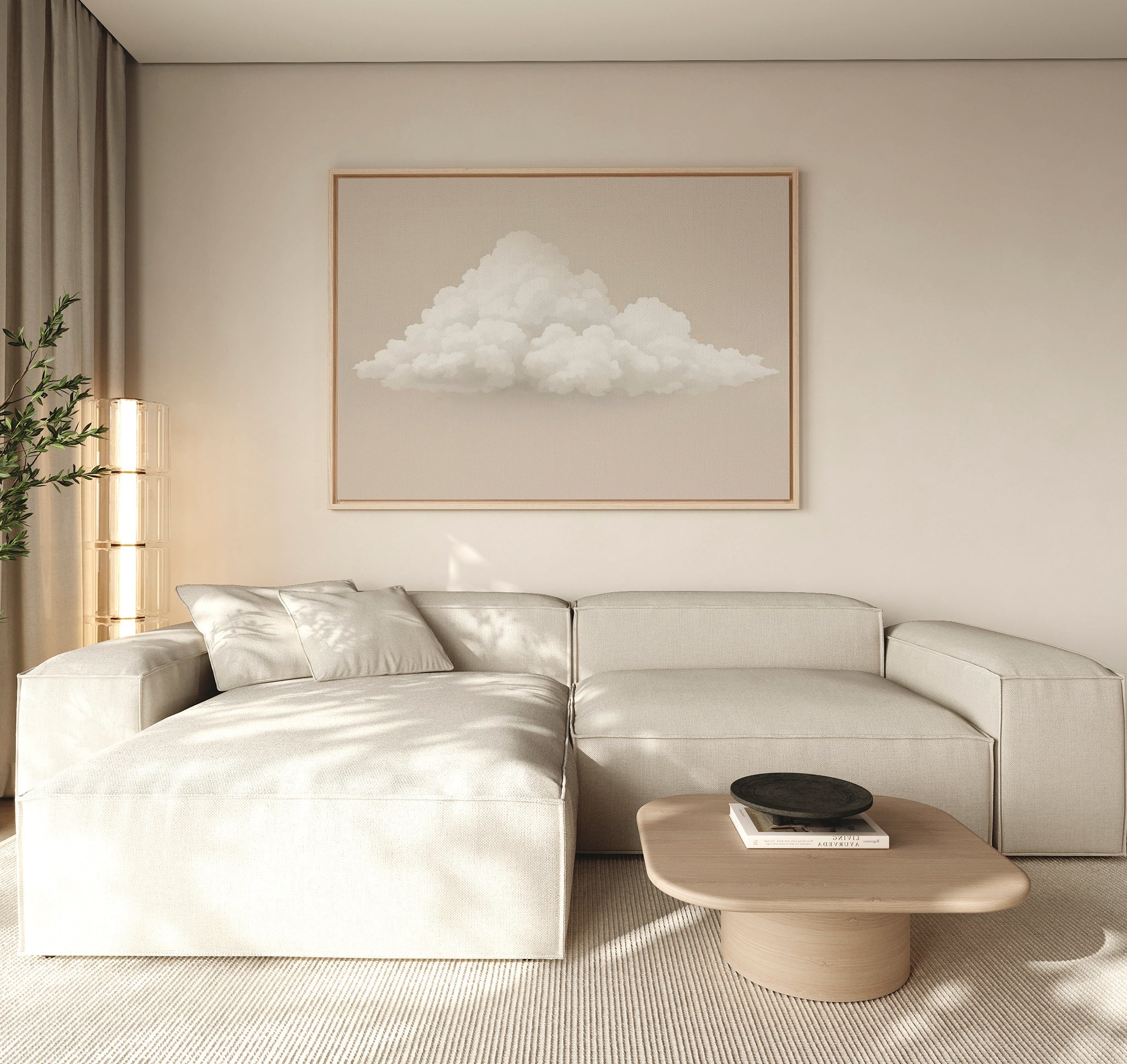 Whisper of the Wandering Cloud Canvas Print – neutral-toned cloud canvas wall art print by Aspire Prints