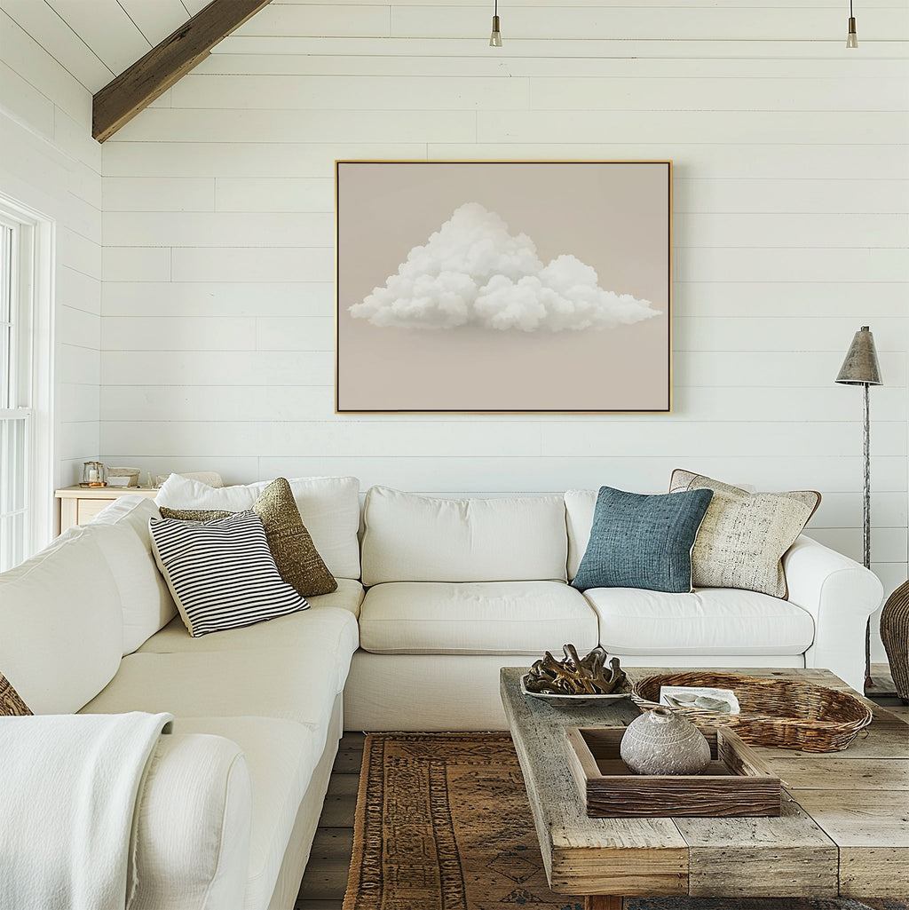 Whisper of the Wandering Cloud Canvas Print – neutral-toned cloud canvas wall art print by Aspire Prints
