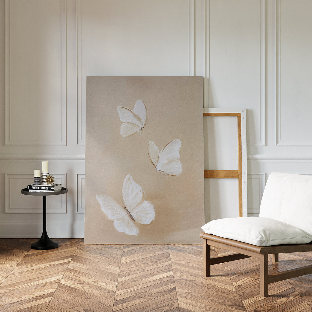 Whispers in Ivory – neutral-toned wildlife canvas wall art print by Aspire Prints
