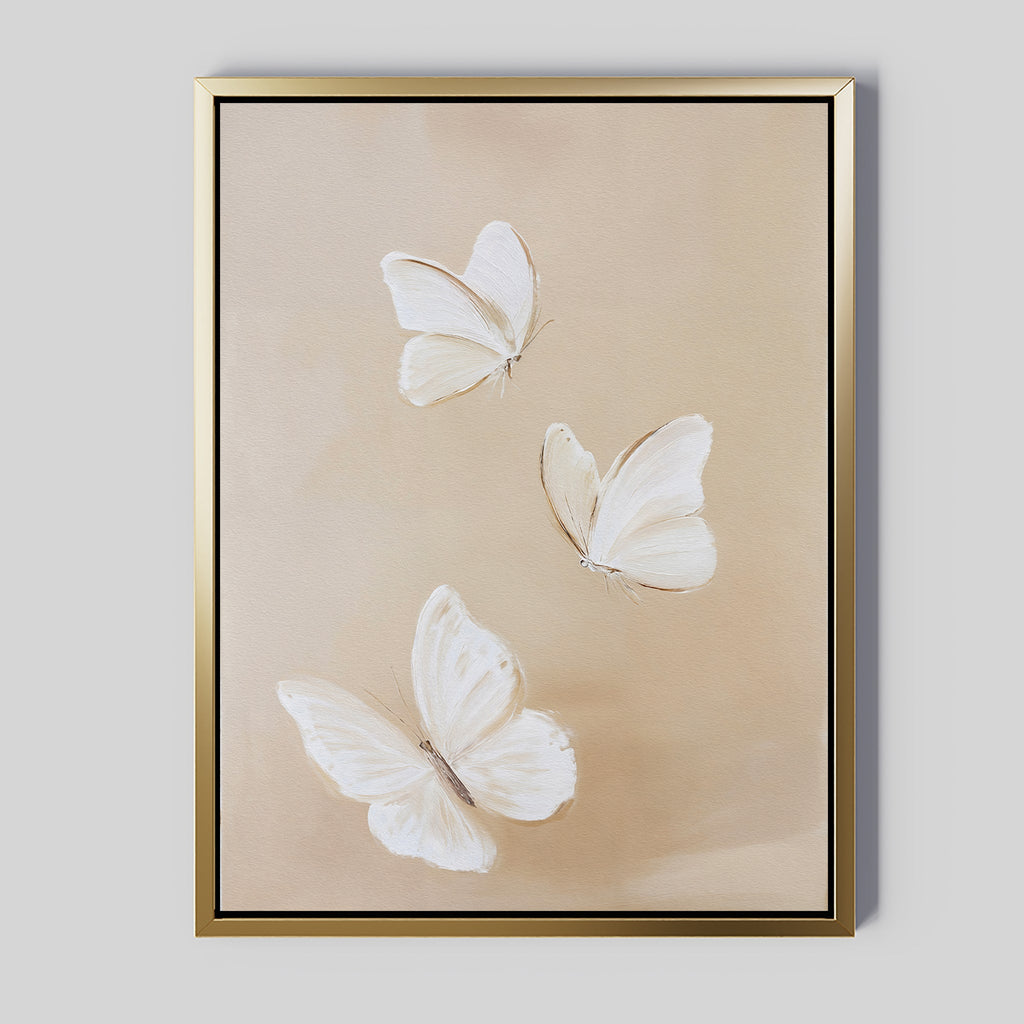Whispers in Ivory – neutral-toned wildlife canvas wall art print by Aspire Prints