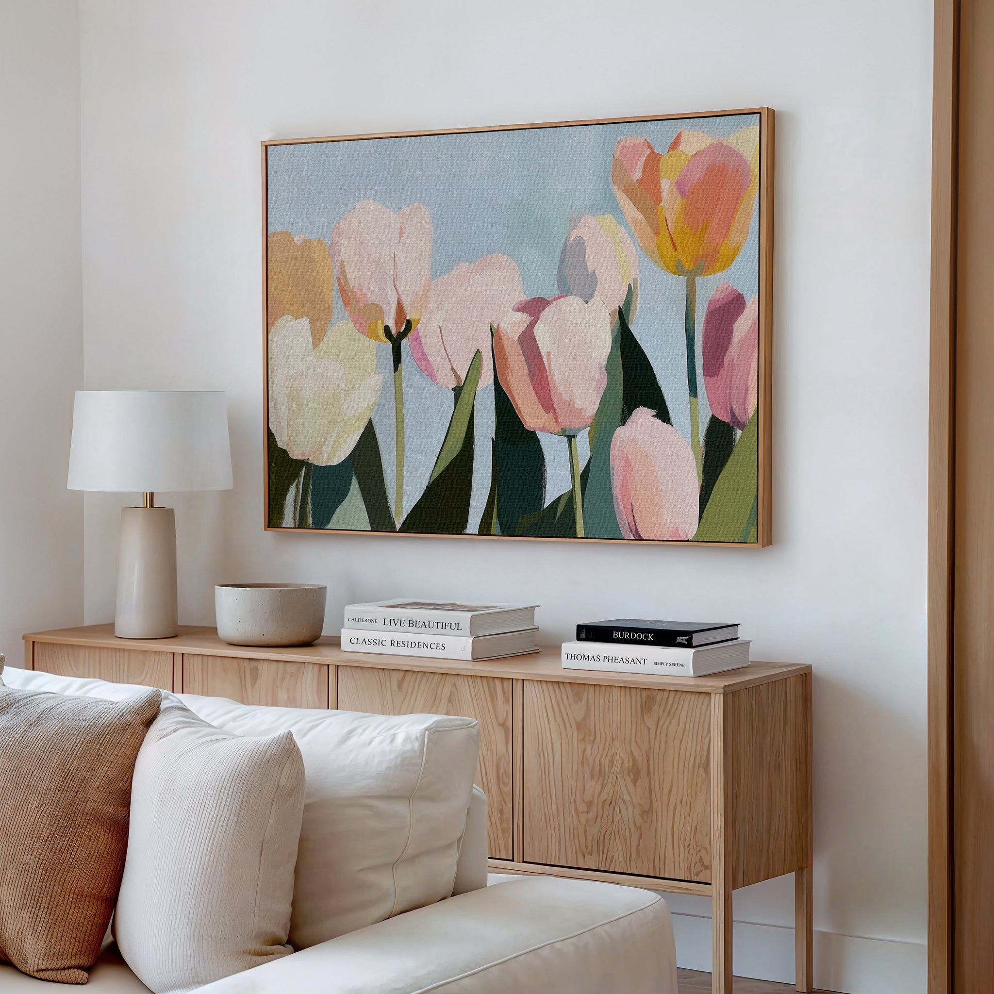 Whispers in the Meadow – neutral-toned botanical canvas wall art print by Aspire Prints