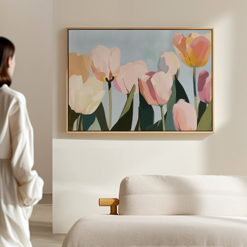 Whispers in the Meadow – neutral-toned botanical canvas wall art print by Aspire Prints