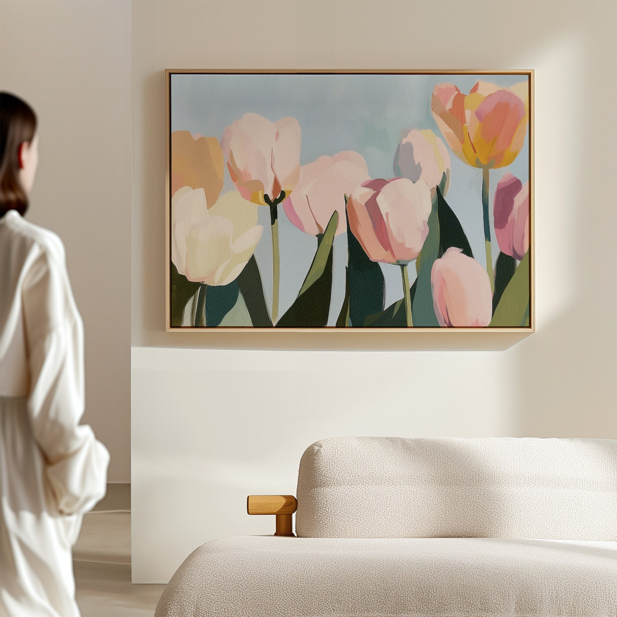 Whispers in the Meadow – neutral-toned botanical canvas wall art print by Aspire Prints